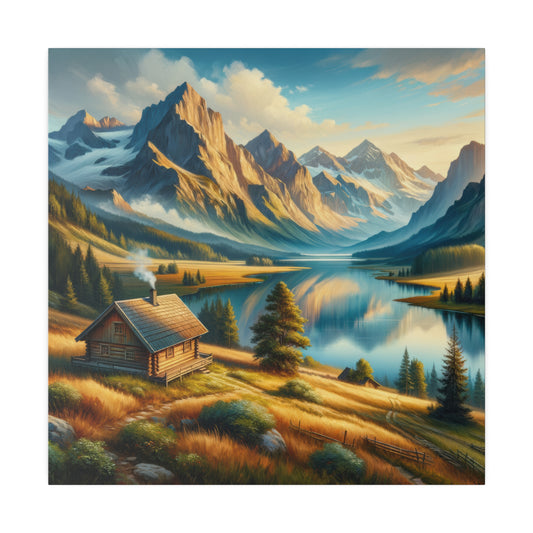 Mountain Lake - Square Matte Canvas, Stretched, 0.75"